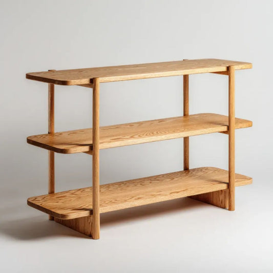 Regał, 3-poziomowy kwadratowy prostokątny stos półka w kwadratowy dęb 100 x 30 x 90 cm
