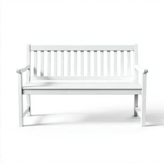 Ławka ogrodowa, Ogród Ławka 3 Bezgraniczne białe drewno Bezgraniczne siedzenia 150 x 59 x 90 cm